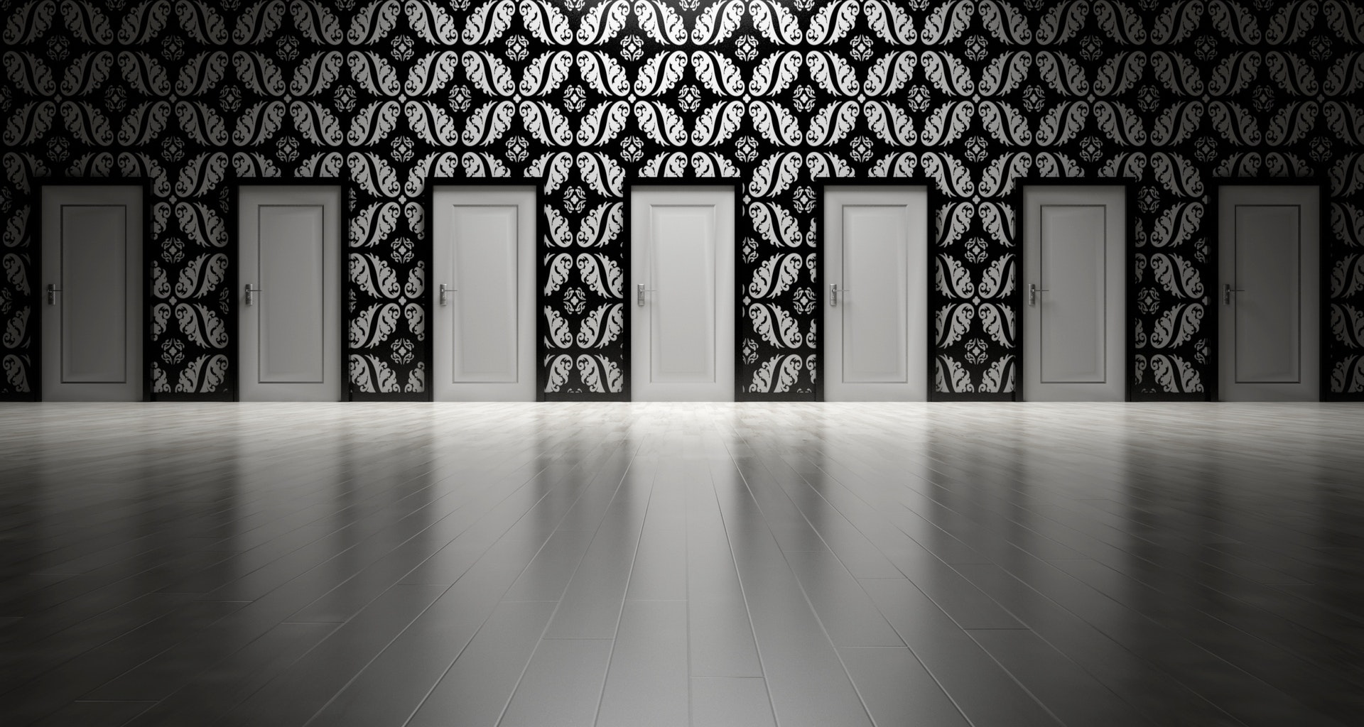 Architecture en noir et blanc avec jeu de hasard